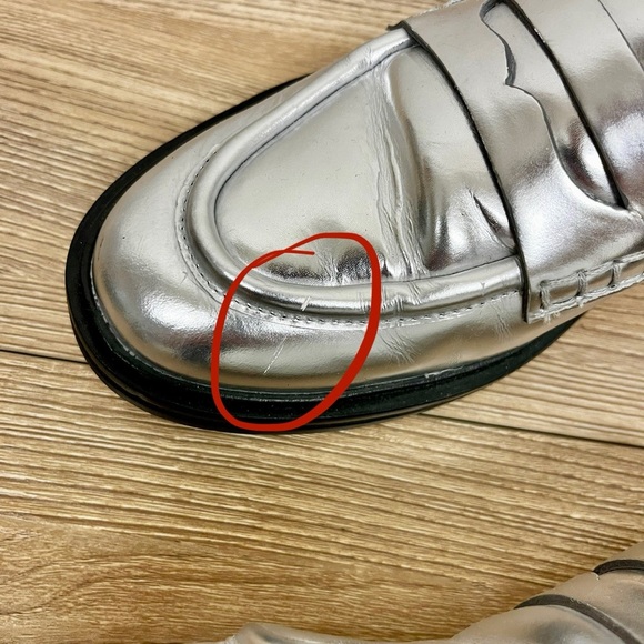 Madewell The Vernon Leather Loafer in Silver Size 9 - Picture 5 of 9